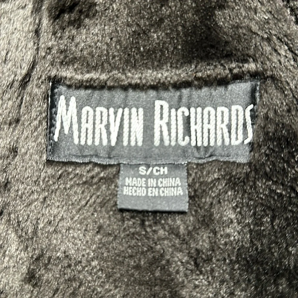 Vintage  Marvin Richards Brown Hooded Faux Suede Jacket and Faux Fur Lining, S